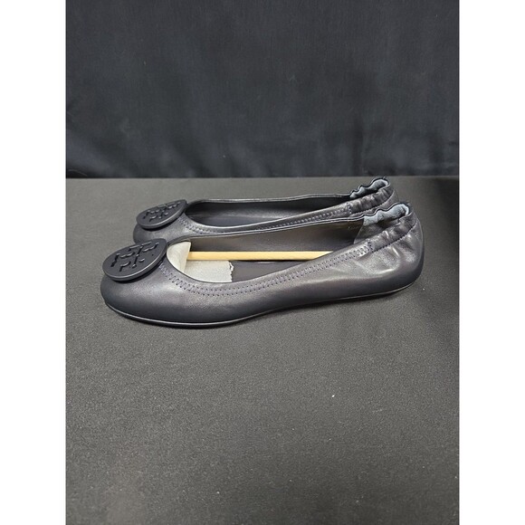 Tory Burch $298 Black Pave Minnie Travel Ballet Flats Shoes Size 7 NIB New - Picture 7 of 8